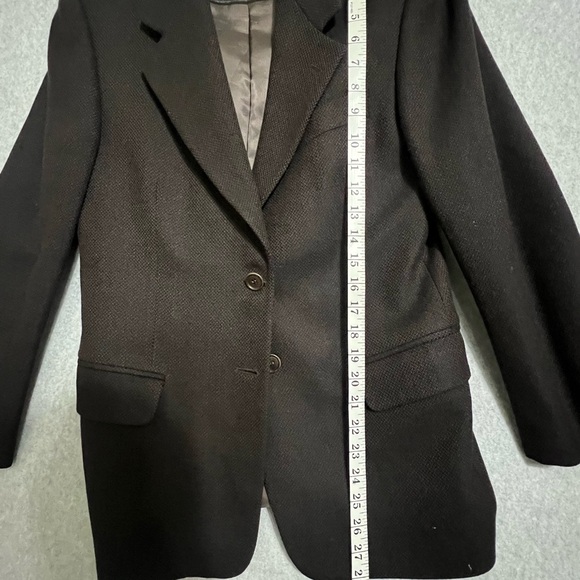 Vintage Burberrys Wool Cashmere Blazer Womens Brown 6 - Picture 7 of 11
